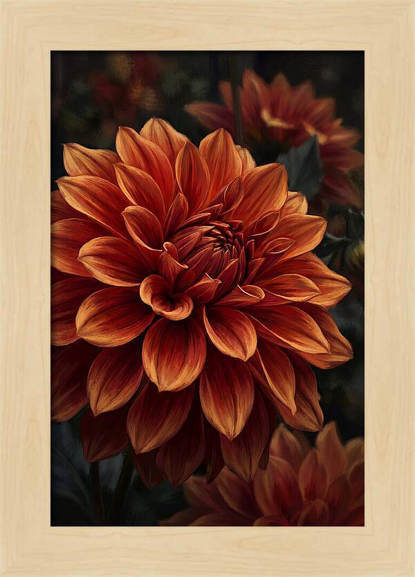 Large Dahlia Bloom In Vivid Orange