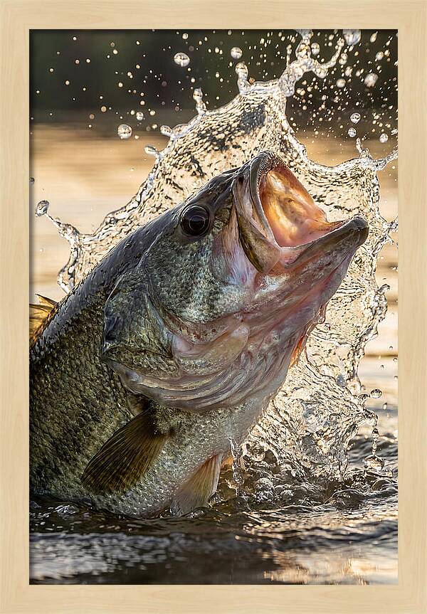Largemouth Bass Breaking Water