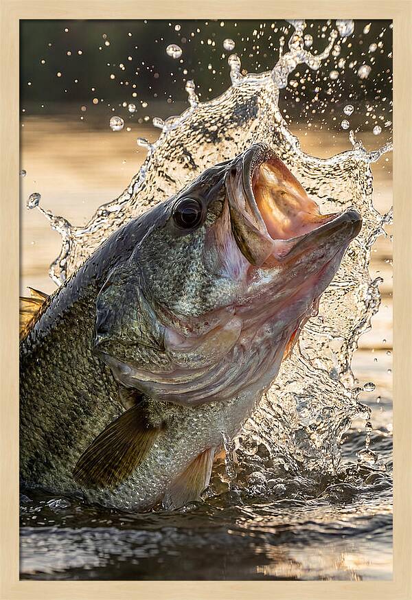 Largemouth Bass Breaking Water