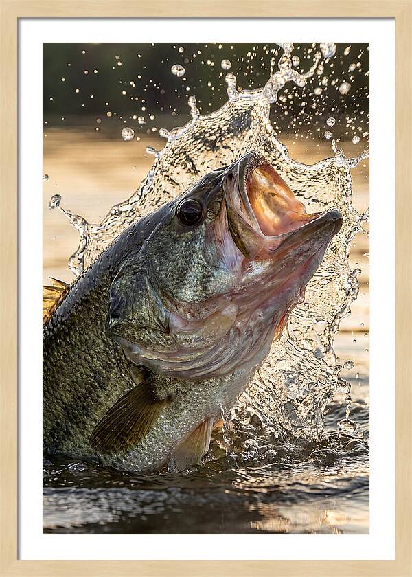 Largemouth Bass Breaking Water