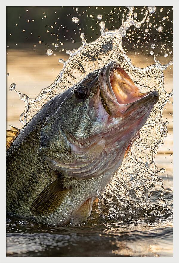 Largemouth Bass Breaking Water