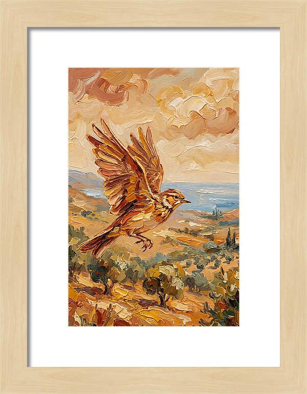 Lark Over Mediterranean Landscape
