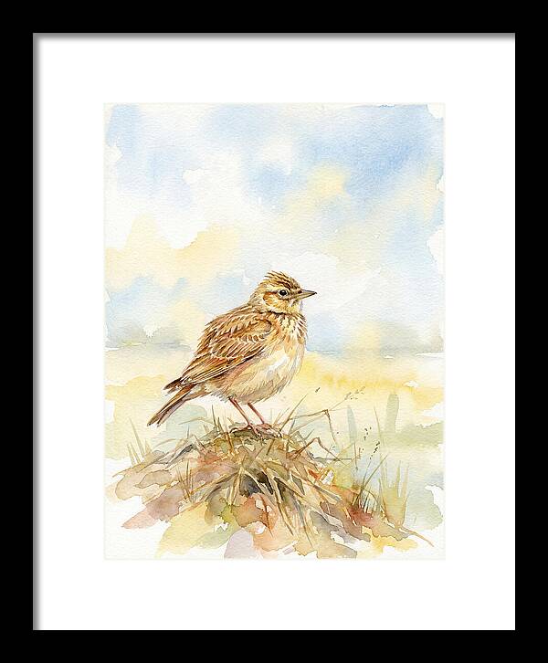 Lark Perched In Nature