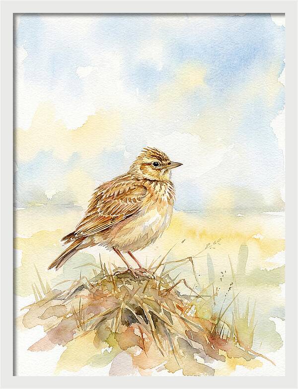 Lark Perched In Nature