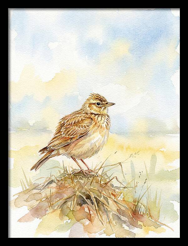 Lark Perched In Nature