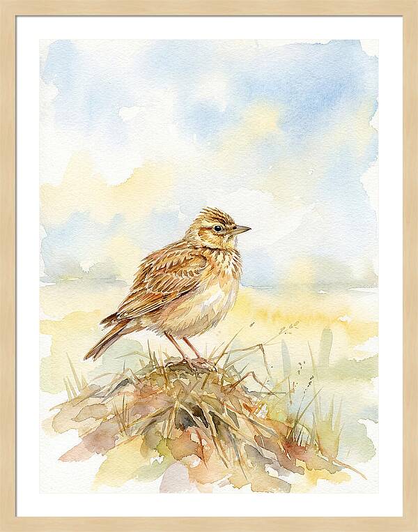 Lark Perched In Nature