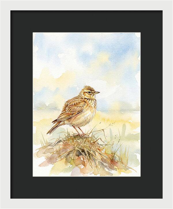 Lark Perched In Nature