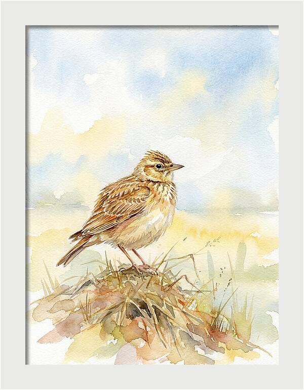Lark Perched In Nature