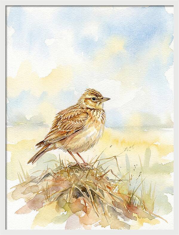 Lark Perched In Nature