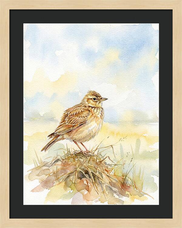 Lark Perched In Nature