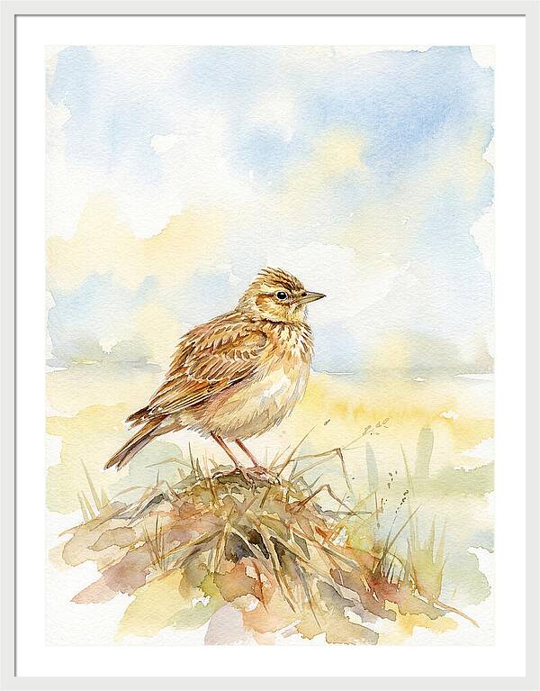 Lark Perched In Nature