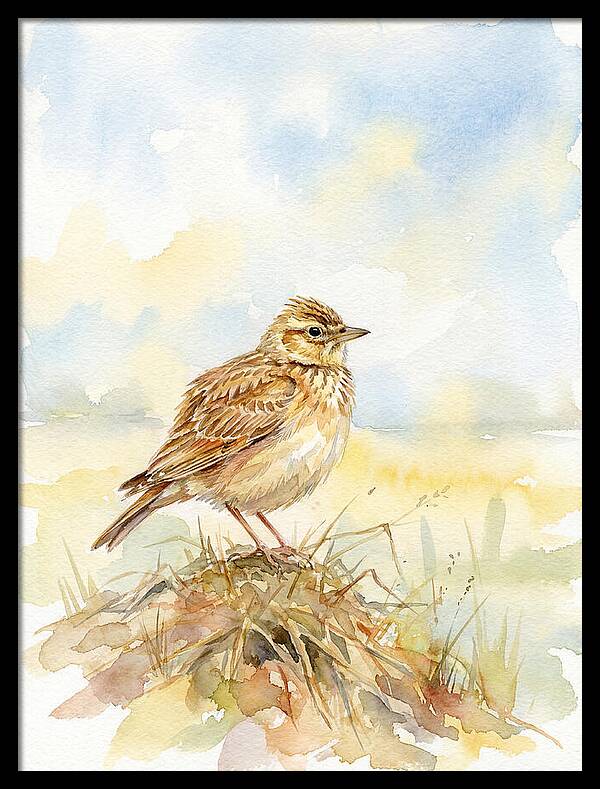 Lark Perched In Nature