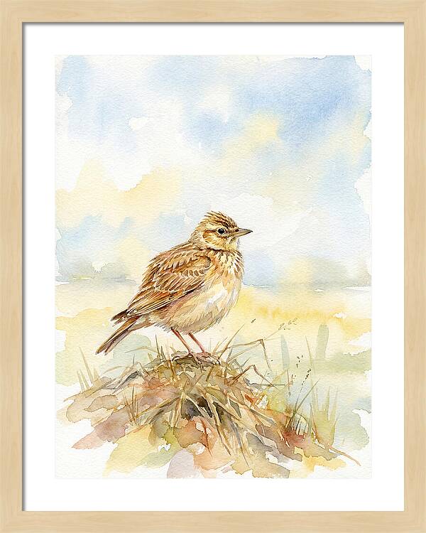 Lark Perched In Nature