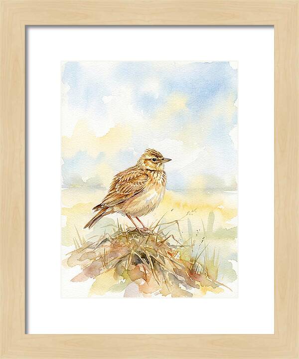 Lark Perched In Nature