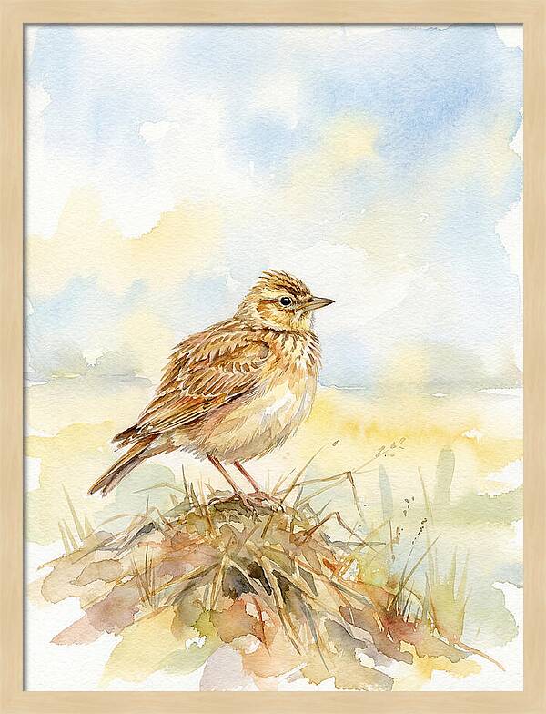 Lark Perched In Nature