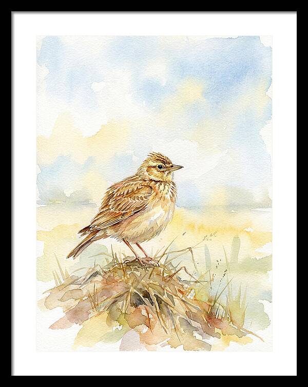 Lark Perched In Nature