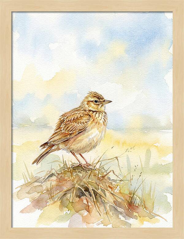 Lark Perched In Nature