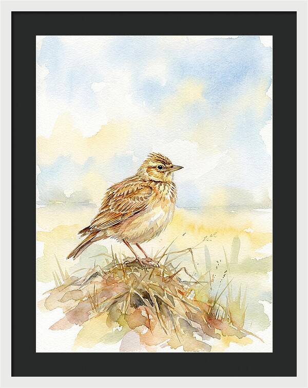 Lark Perched In Nature