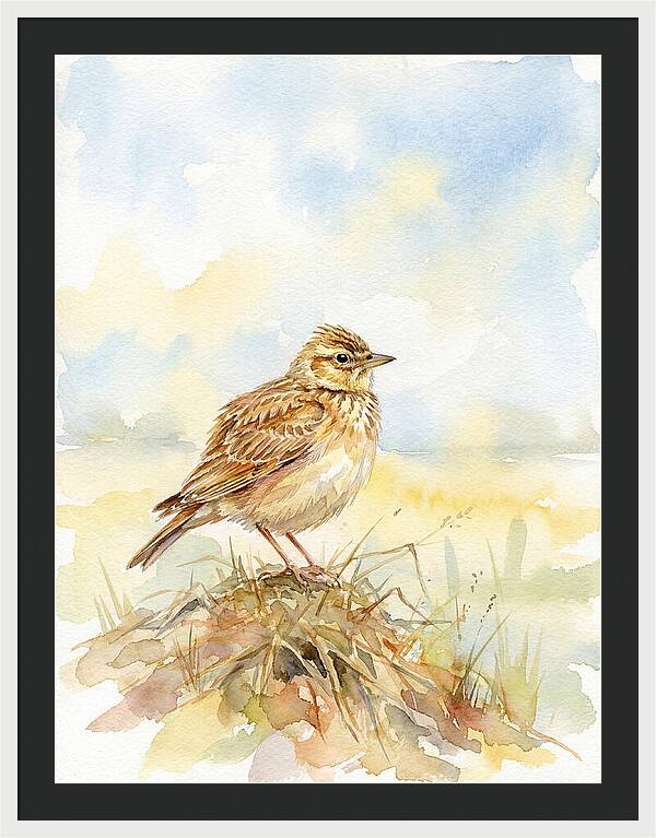 Lark Perched In Nature
