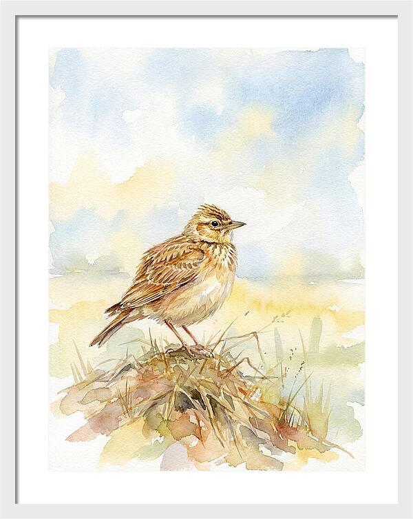 Lark Perched In Nature