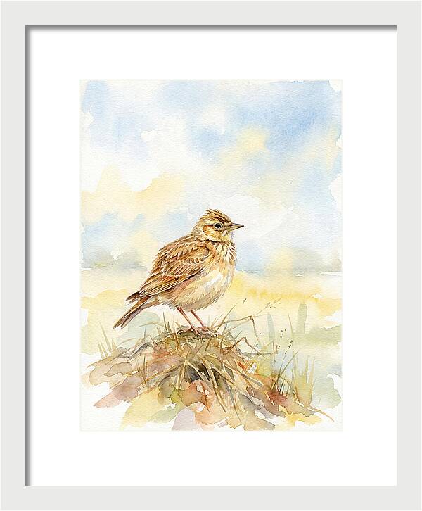 Lark Perched In Nature
