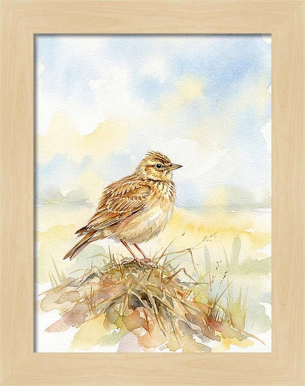 Lark Perched In Nature
