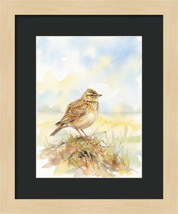 Lark Perched In Nature