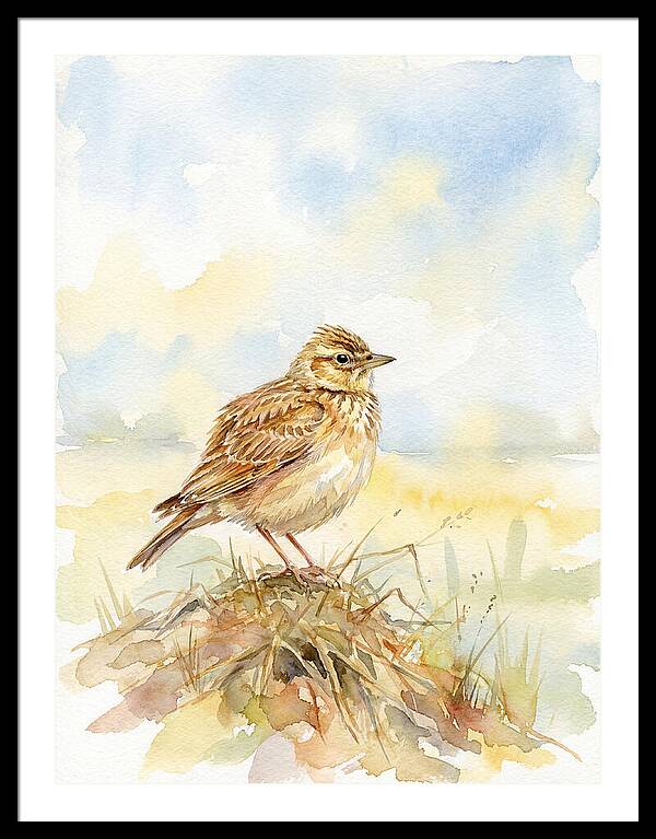 Lark Perched In Nature