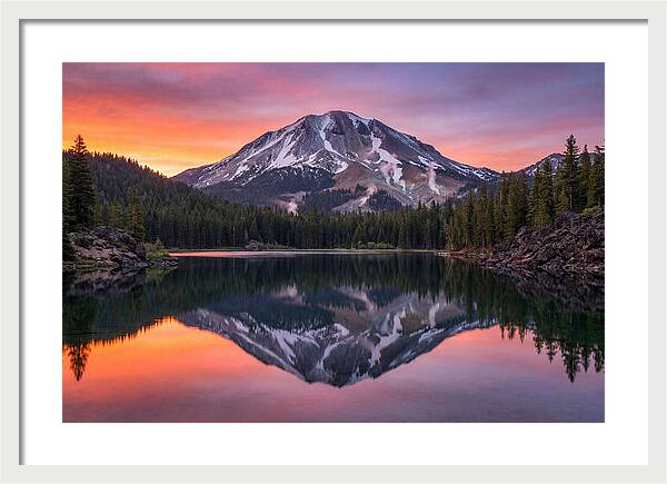 Lassen Peak Reflected At Dawn