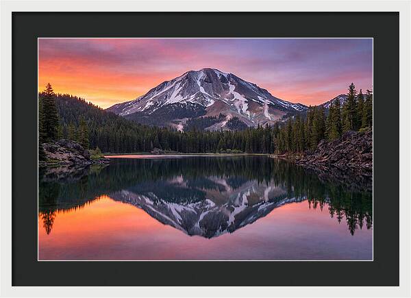 Lassen Peak Reflected At Dawn