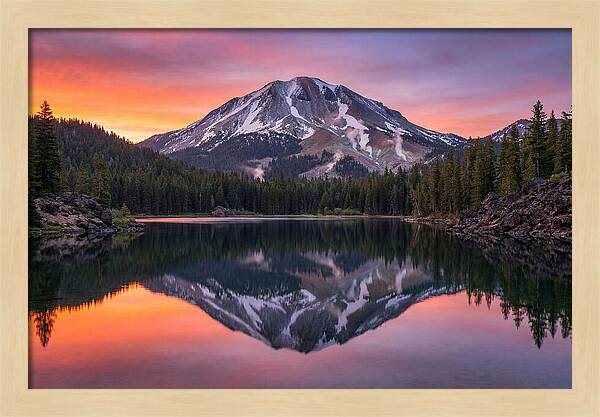 Lassen Peak Reflected At Dawn