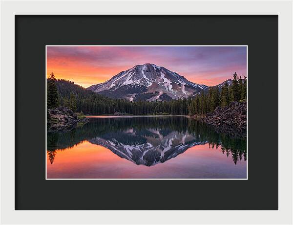 Lassen Peak Reflected At Dawn