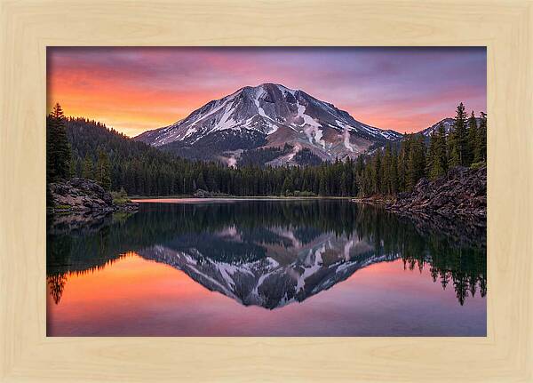 Lassen Peak Reflected At Dawn