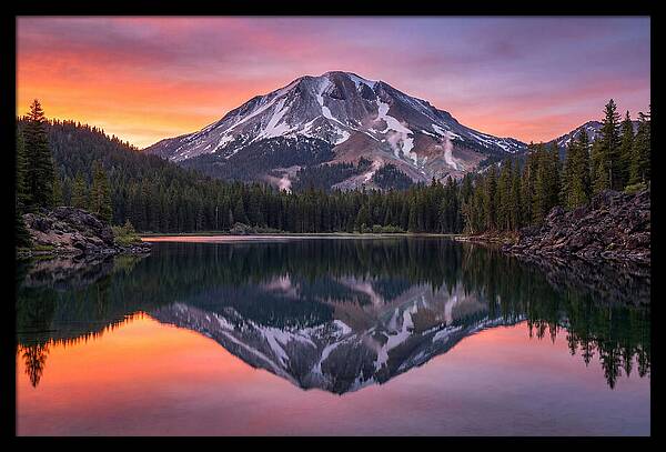 Lassen Peak Reflected At Dawn