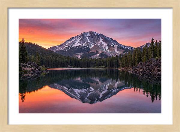 Lassen Peak Reflected At Dawn