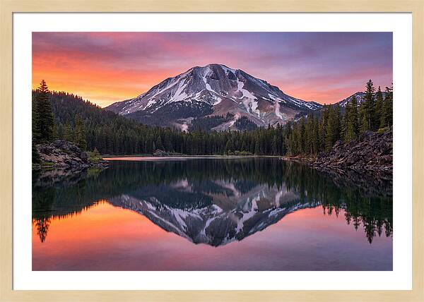 Lassen Peak Reflected At Dawn