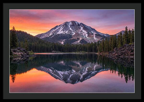Lassen Peak Reflected At Dawn