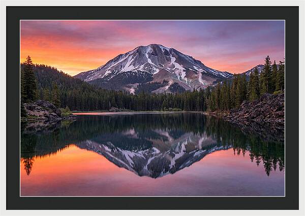 Lassen Peak Reflected At Dawn