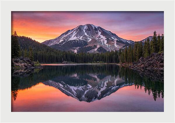 Lassen Peak Reflected At Dawn