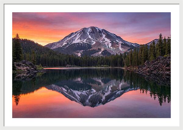 Lassen Peak Reflected At Dawn