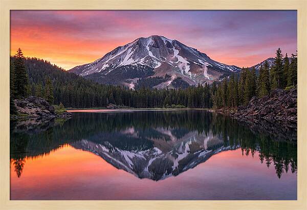 Lassen Peak Reflected At Dawn