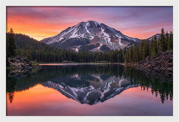 Lassen Peak Reflected At Dawn