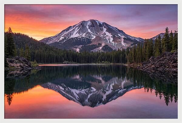 Lassen Peak Reflected At Dawn
