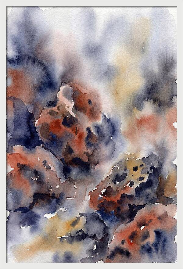 Lava Rock Watercolor Abstract