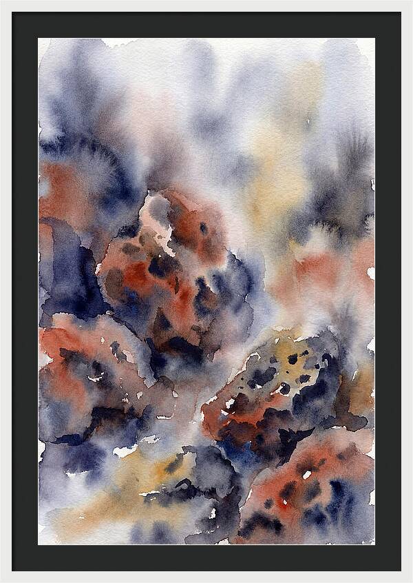 Lava Rock Watercolor Abstract
