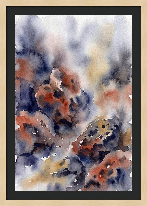 Lava Rock Watercolor Abstract