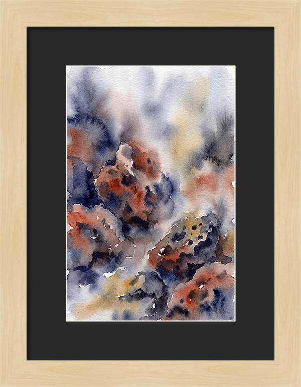 Lava Rock Watercolor Abstract