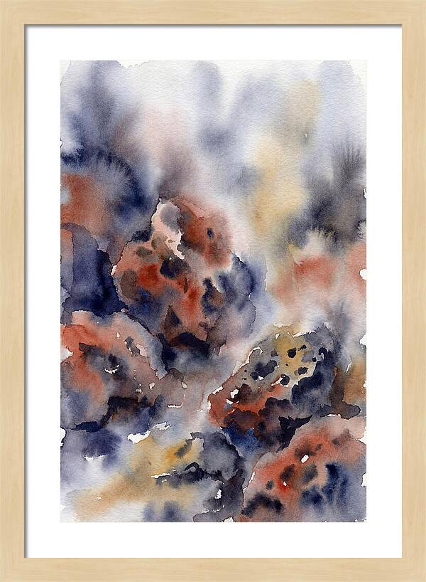 Lava Rock Watercolor Abstract