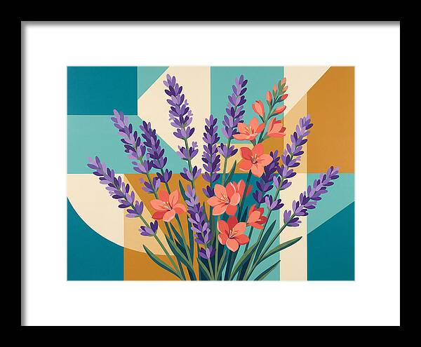 Lavender Blooms In Colorful Harmony