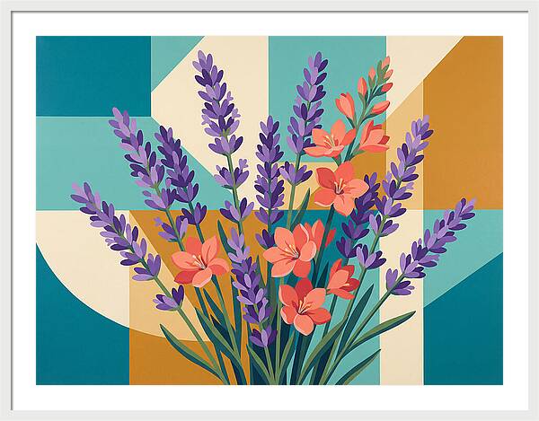 Lavender Blooms In Colorful Harmony